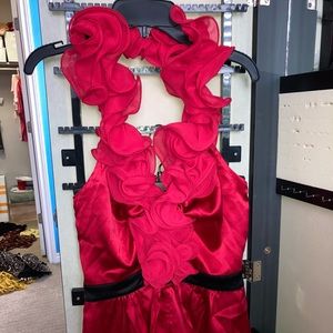 bebe silk ruffled blouse